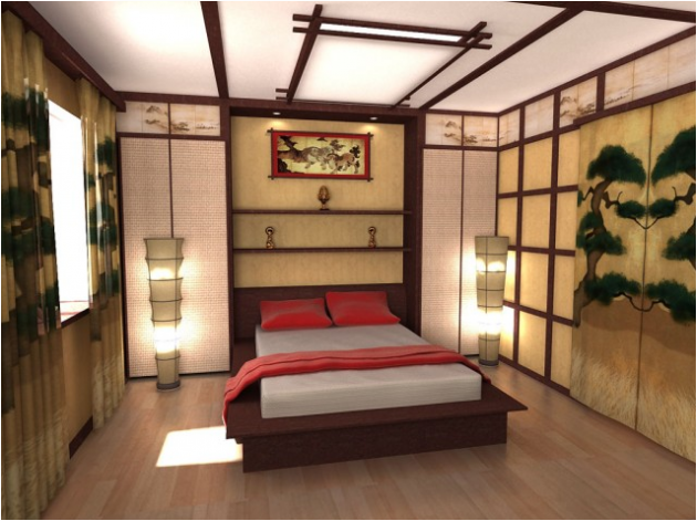 Дизайн спальни в восточном стиле, фото